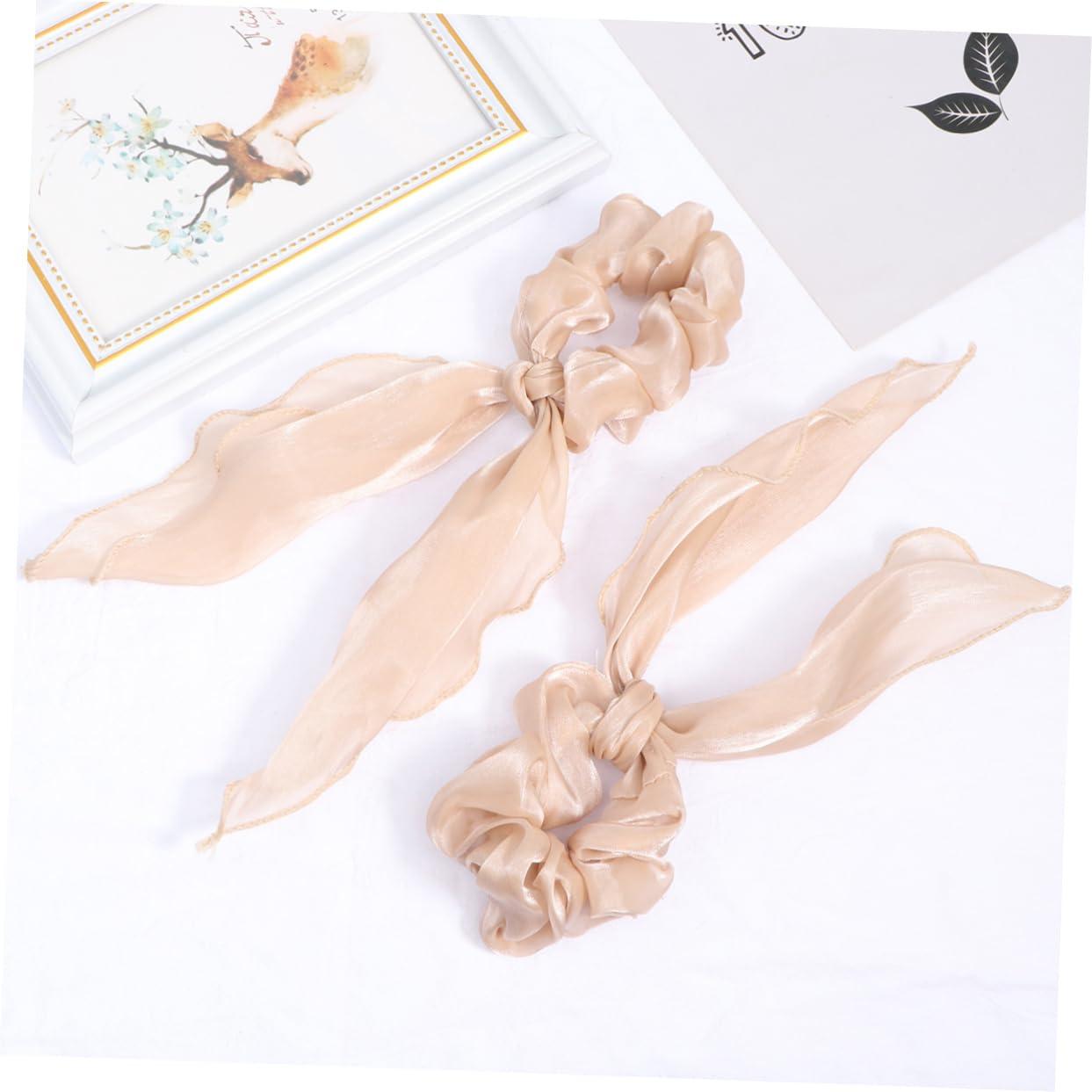 NOLITOY NOLITOY 6 Pcs Hair Rope Bows Silk Ribbon Bridal Hair Bow Veil Bead Hair Band Bow for Hair Red Hair Ribbon Ribbons Hairbands Women Barrettes Silk Hair Ties Ponytail Holder Cloth Hair Tie