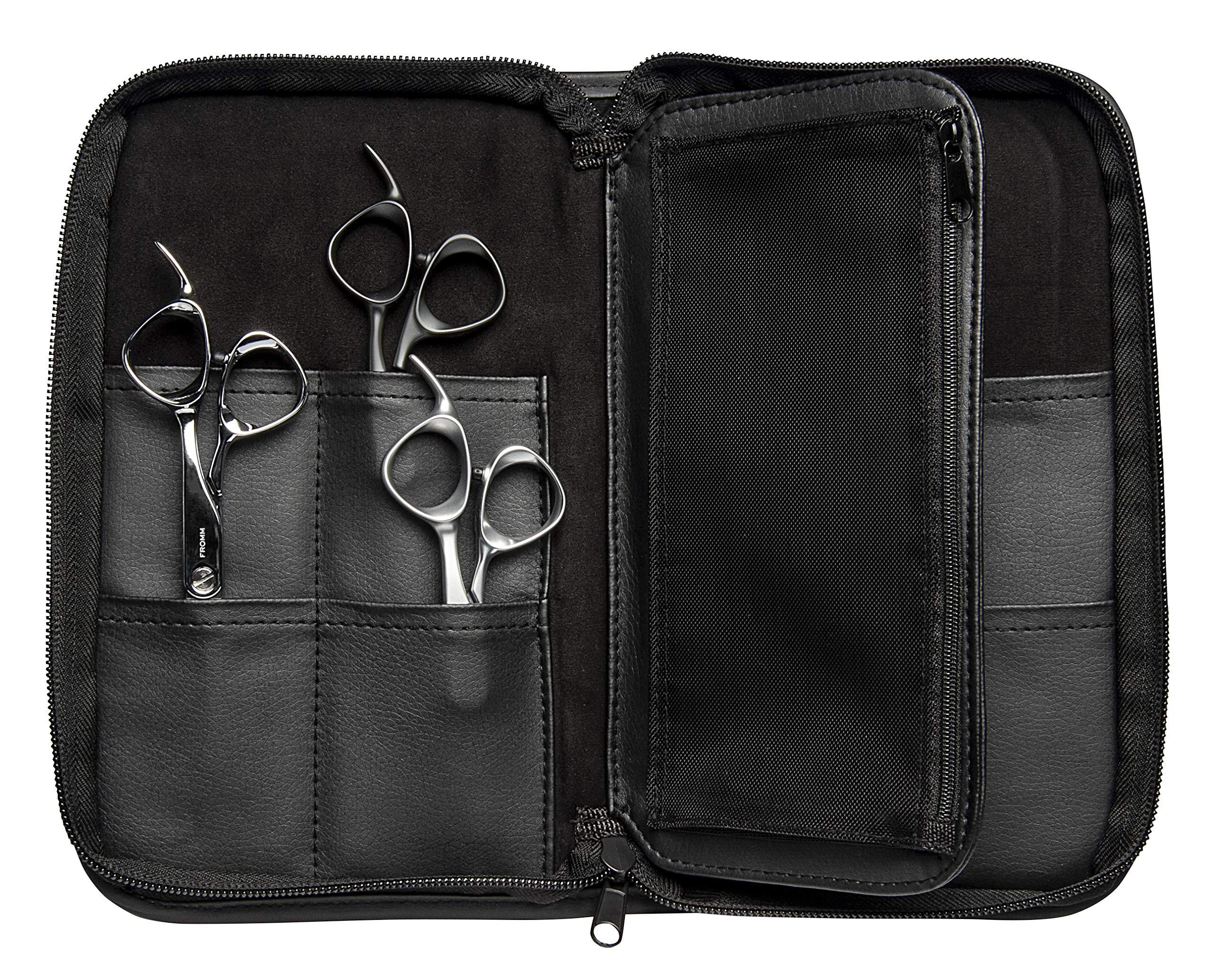 Fromm Fromm Zip Shear and Tool Carrying Case for Stylists and Barbers, Holds up to 8 Shears, Combs, Razors, and Tools, Padded Shear Storage with Bonus Accessory Compartment, Black