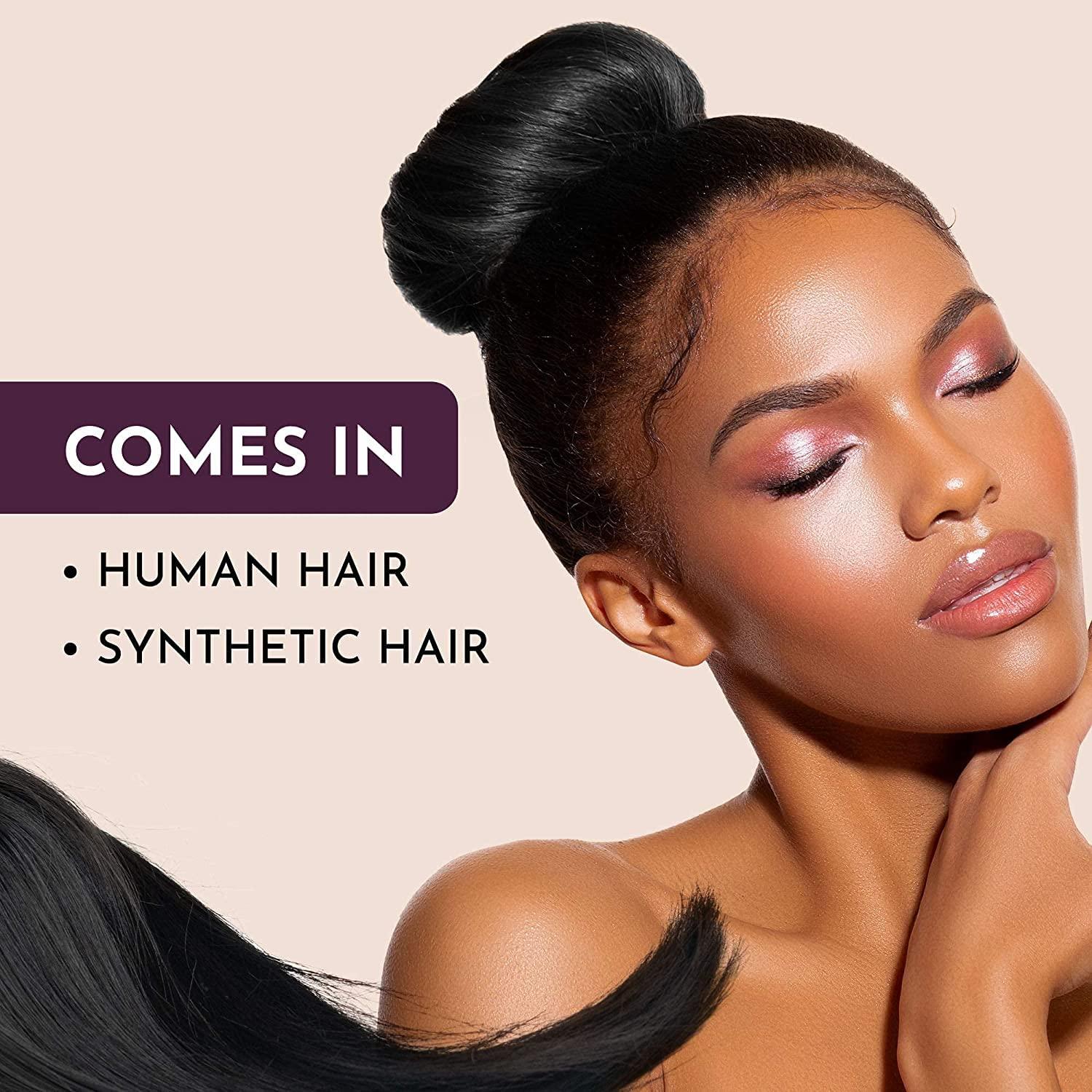 Pouf Hairdos Pouf Hairdos Skinny Bun Human Hair Extension Hairpiece for Elegant and Effortless Bun, Readymade women with thin short hair, Updo Pieces any occasions (Human Black)