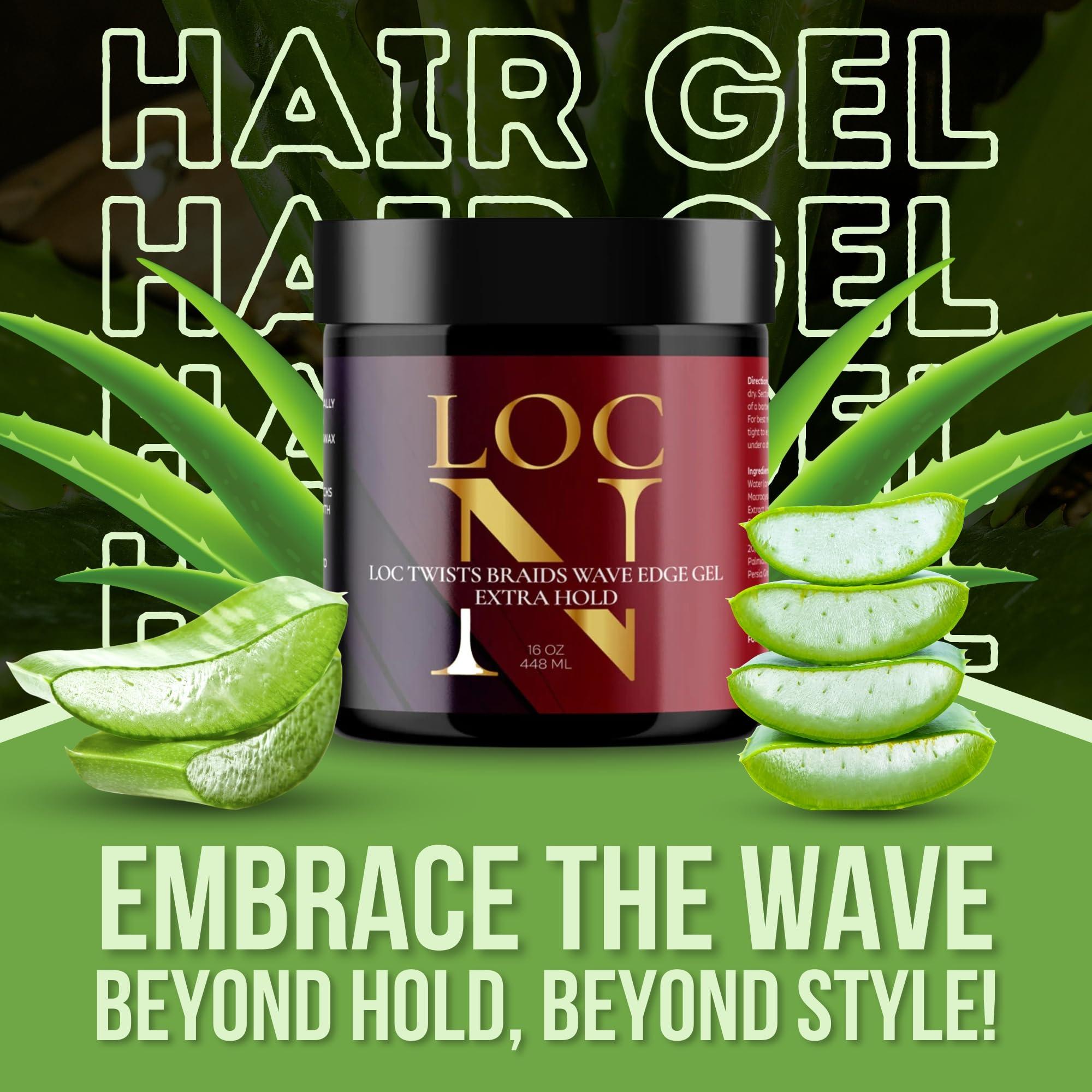 LOCN LOCN Twists Braids Wave Edge Gel, Extra Hold, 16 oz (448 ML)