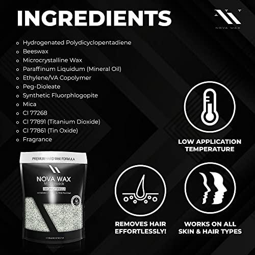 Nova Wax NOVA Wax 1000g (2.2lb) Hard Waxing Beads for Painless Hair Removal, Perfect for Brazilian, Bikini, Face, Legs, Underarm, Back, and Chest - Ideal for Sensitive Skin – Original Floral Scented Formula