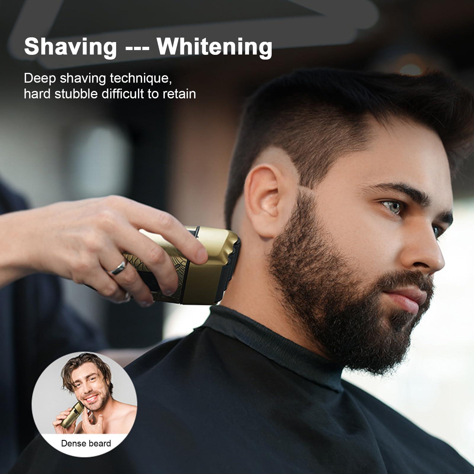 ZJchao Electric Beard Trimmer 3 Heads Shaving for Bald Head Rechargeable Digital Display