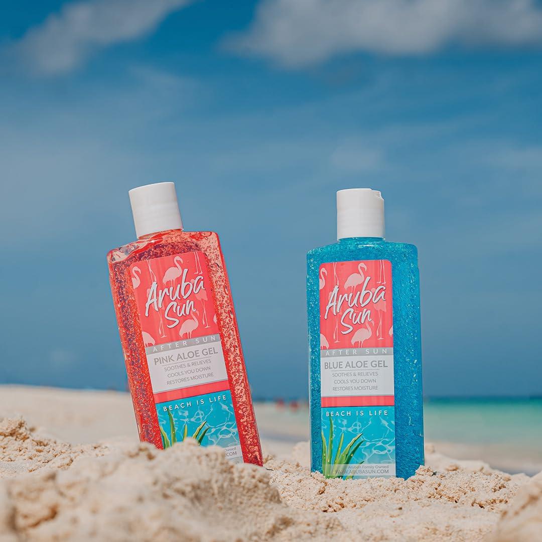 ARUBA SUN ARUBA SUN After Sun Cooling Aloe Vera Blue Gel, 8 oz, Infused with Vitamin E & Tea Tree Oil to Soothe, Calm & Hydrate your Sunburn