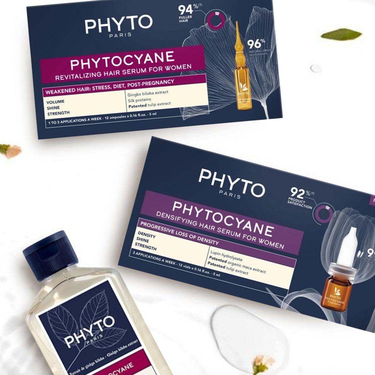 PHYTO PHYTO|PHYTOCYANE - Thinning Hair Shampoo for Men & Women|Revitalizing Formula with Ginkgo Biloba B Vitamins & Rosemary | Promotes Thicker & Stronger Hair|250ml