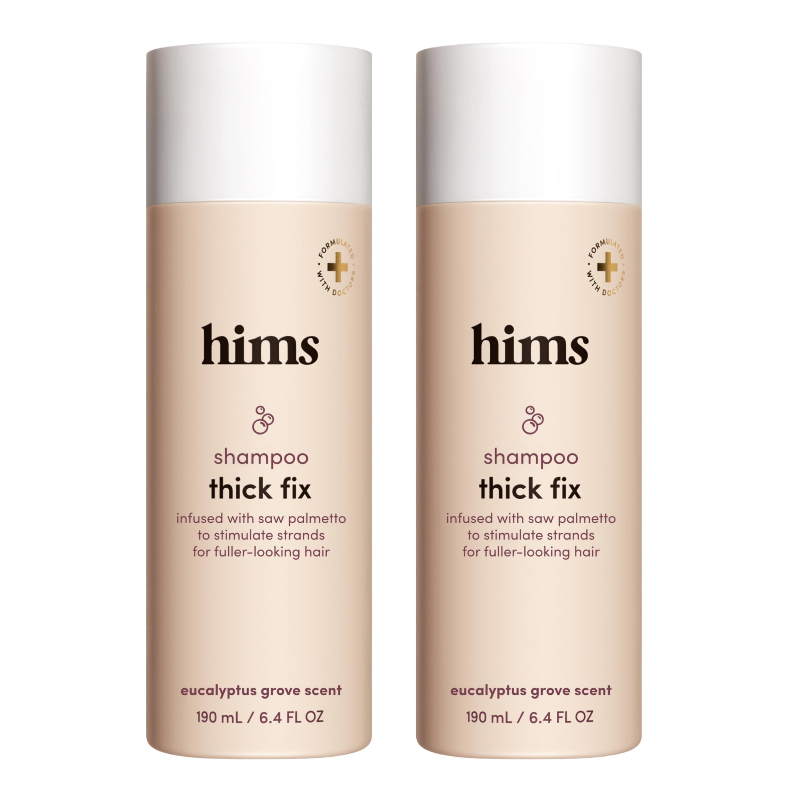 HIMS & HERS hims Thick Fix Shampoo for Men - Thickening Shampoo With Saw Palmetto and Niacinamide - No Parabens or Sulfates, Vegan and Cruelty Free - Fresh Eucalyptus Grove, 2 pack, 6.4oz