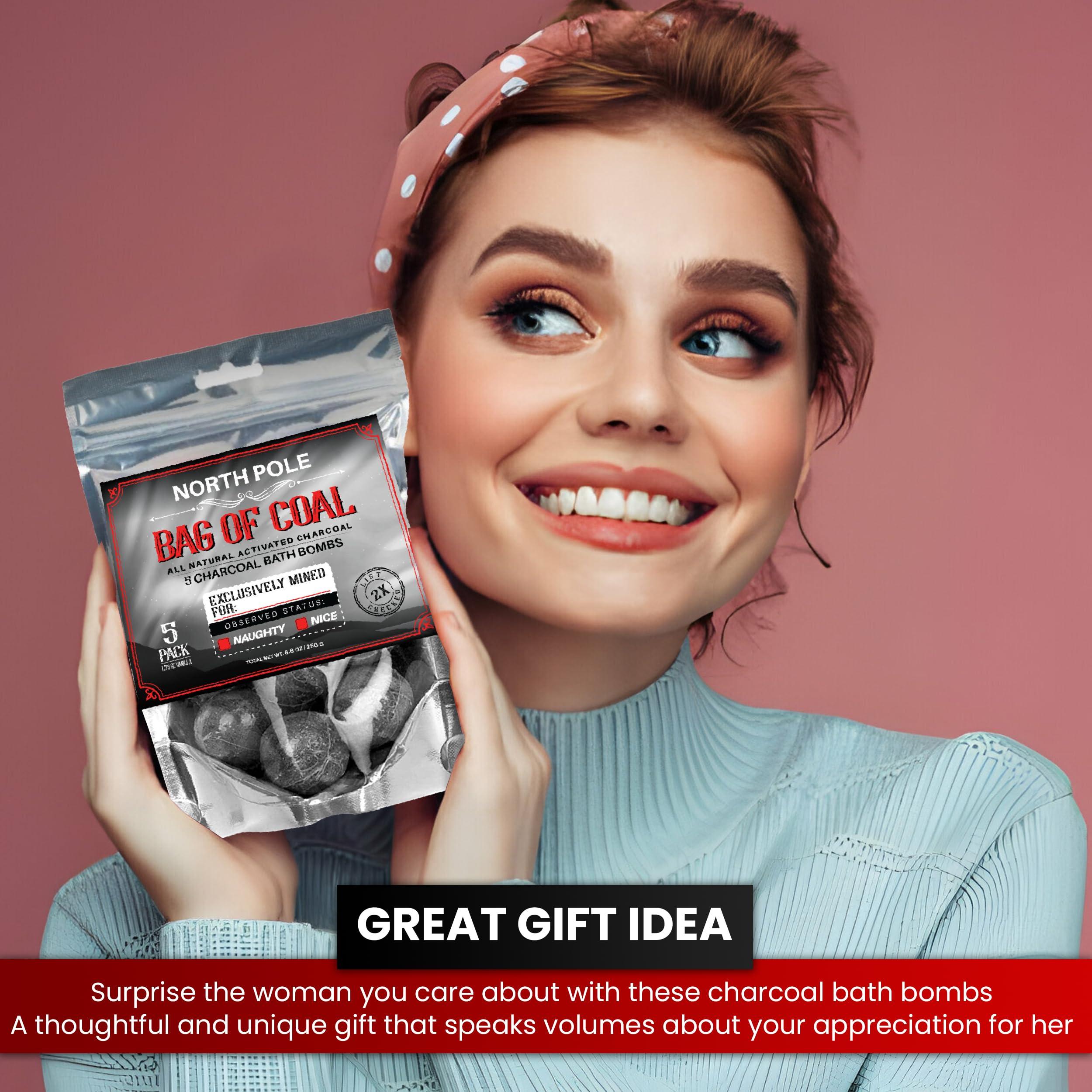 VITAMIN SEA Activated Charcoal Bath Bombs for Women - Natural Bath Bombs 5 PCs - Bath Bombs for Women Relaxing - Organic Bath Bombs for Sensitive Skin - Bath Bombs for Women Gift Set - Bath & Bathing Accessories