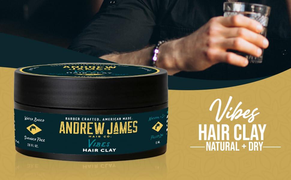 ANDREW JAMES ANDREW JAMES Clay Pomade 3-Pack | 2.75 Ounce Each | Natural Matte Finish | Firm Hold | Fuller Look | Sulfate Free | No Comb Needed To Style| Putty Texture | Hair Sculpting | Made In The USA