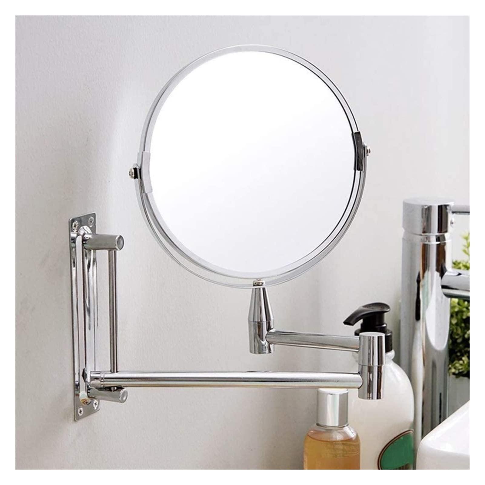 SKipdr Cosmetic Vanity Mirror Telescopic Bathroom Mirror Wall-Mounted Folding 7 Inch Beauty Mirror/Vanity Mirror/Makeup Mirror LED Vanity