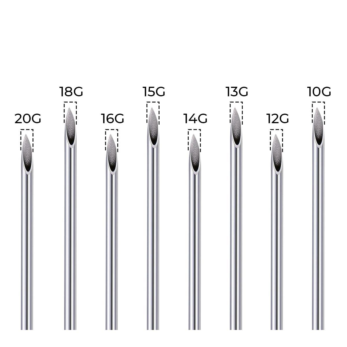 BodyJewelryOnline 10PCS Piercing Needles 18G 316L Surgical Steel Disposable Sterile Piercing Needles for Nose Belly Navel Nipple Tongue Ear Industrial Body Piercing Needles 18 Gauge