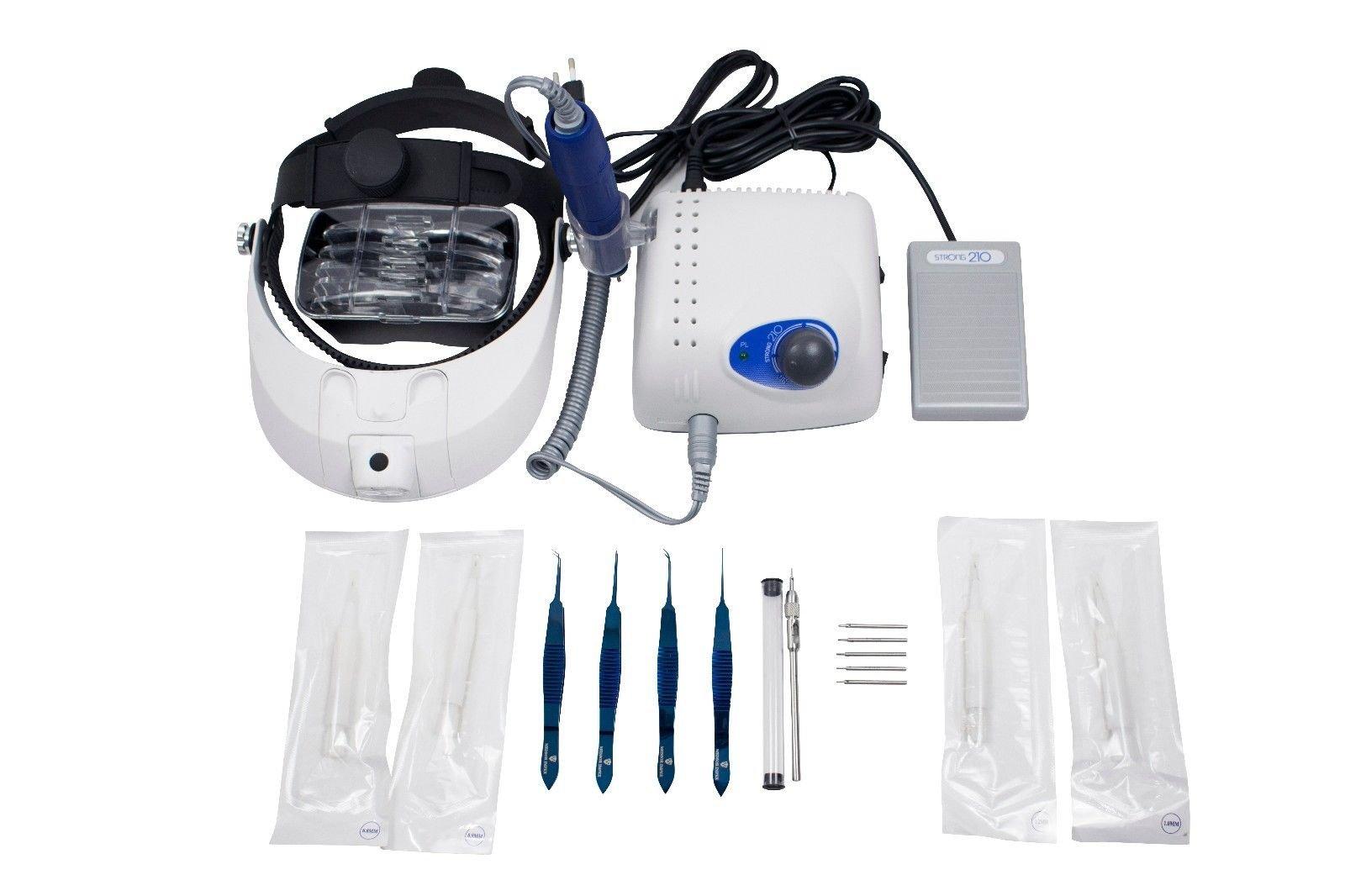 Medsor Impex Medsor Impex Hair Transplant Kit Include 1 Fue Machine 4 Titanium Forceps 5 Punches 1 Optivisor 2 Choi Implanter Pen 1 Manual Punch Holder