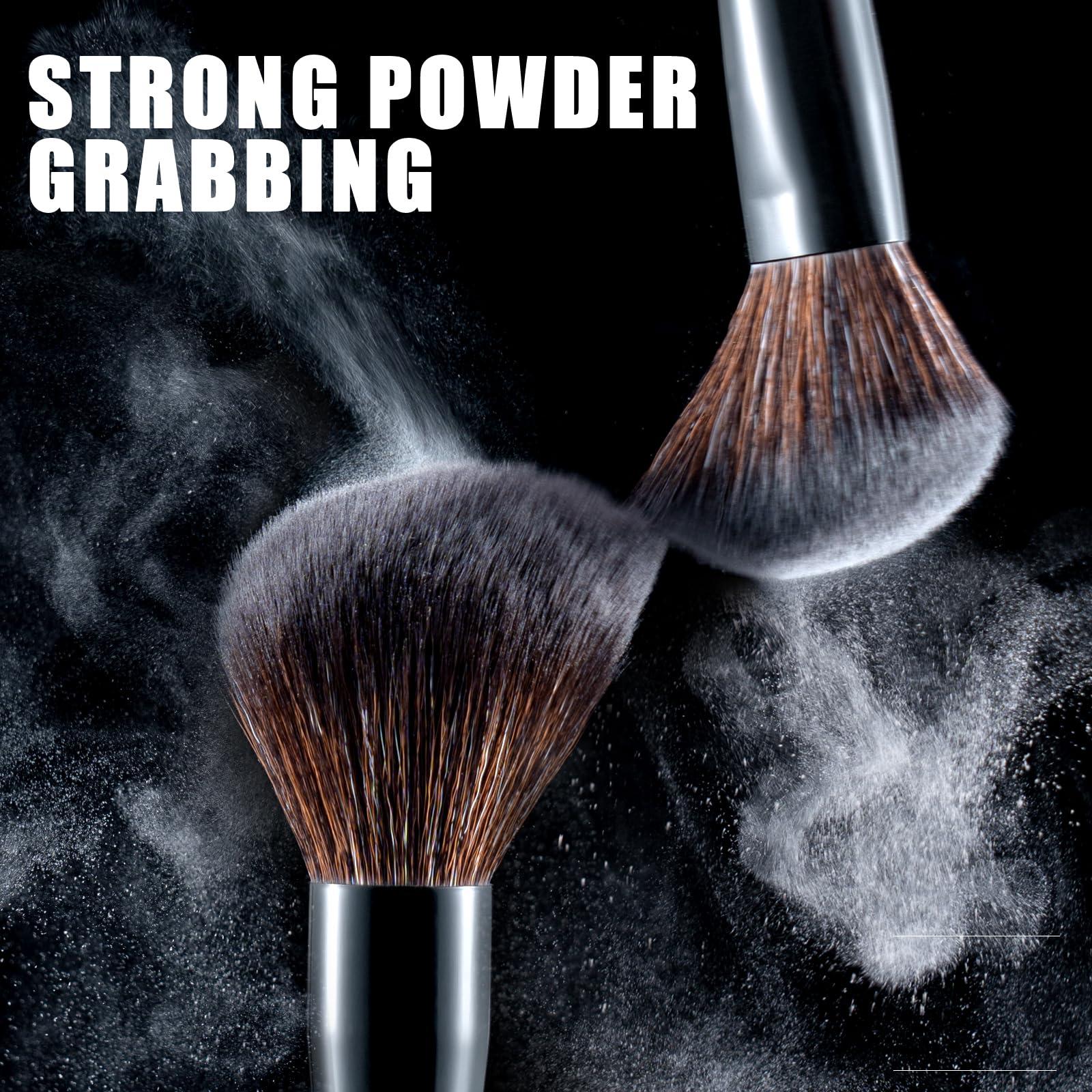 LORYP LORYP Foundation Brush Contour Bronzer Brush Double Ended kabuki Brush with 21Pcs Powder Blush Foundation Concealer Highlighter Brush Vegan Pro Face and Eye Brush Kit