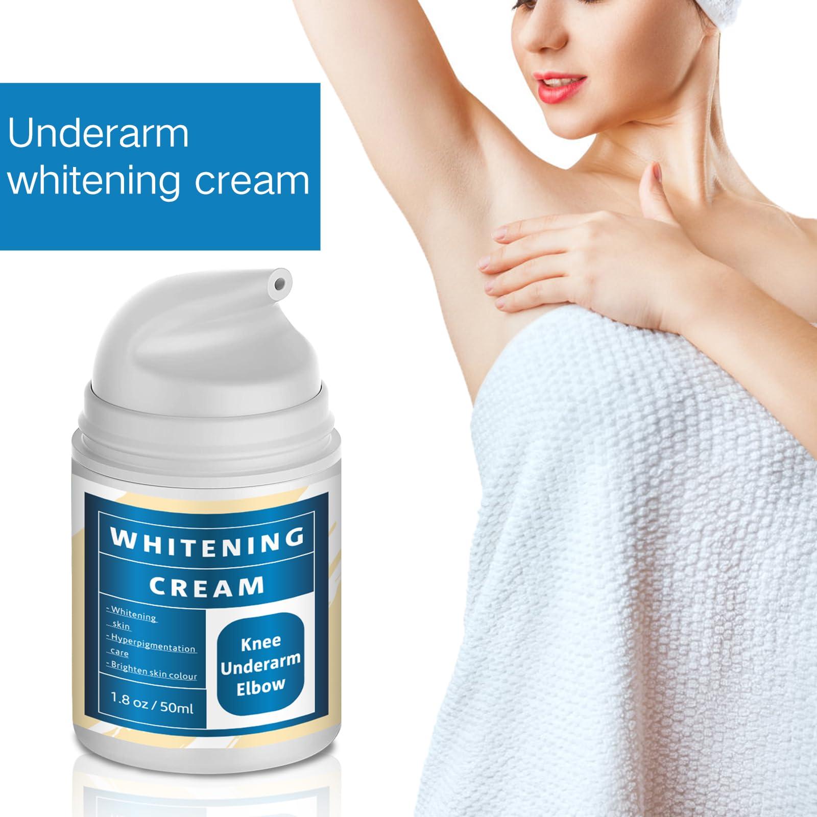 faglowmify Underarm Whitening Cream for Body,Skin Lightening Cream for Intimate Areas,Brightening Bleaching Cream Dark Spot Remover Corrector for Neck,Armpit,Elbow, Inner Thigh and Knees,Bikini,1.76oz