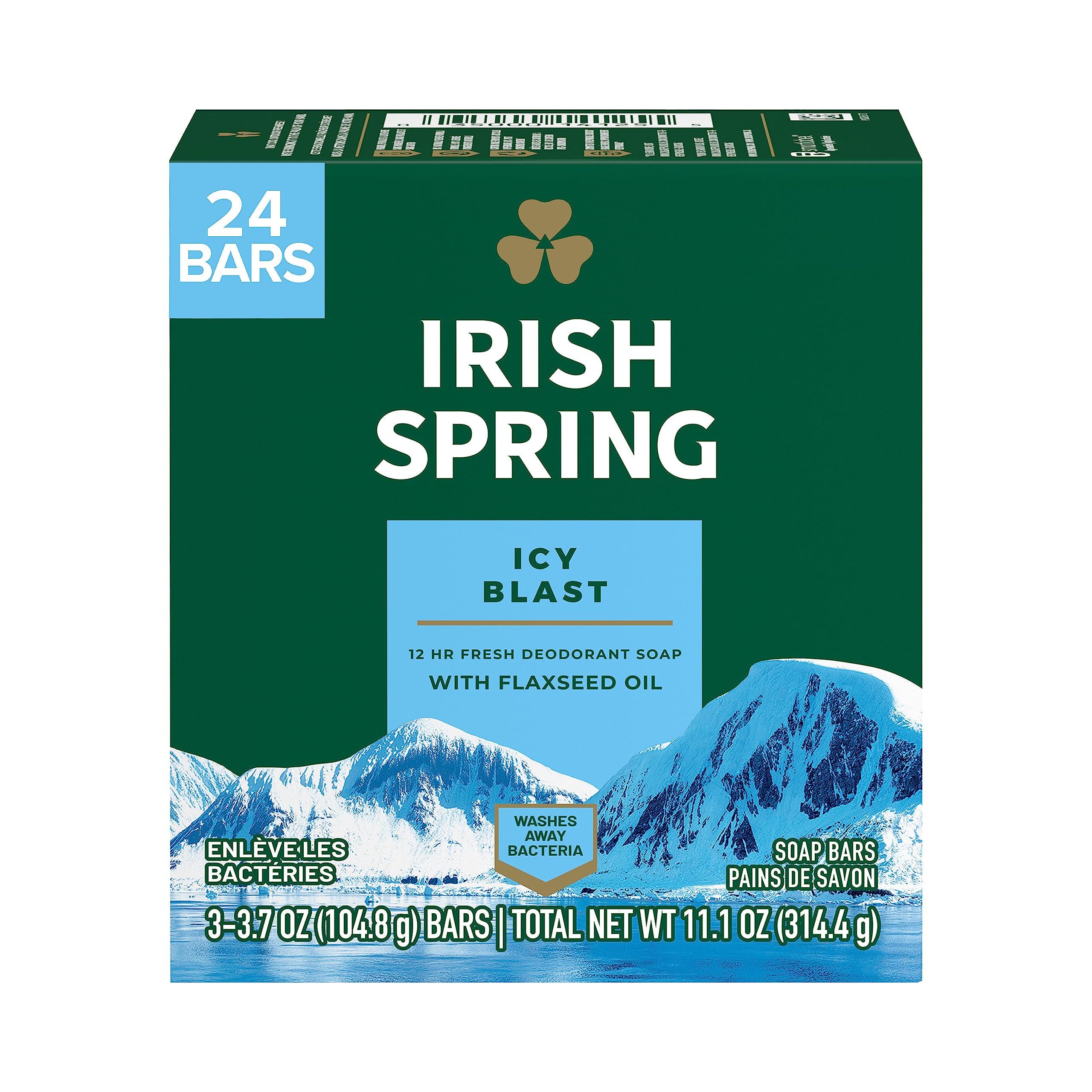 Irish Spring Irish Spring Icy Blast Bar Soap for Men & Colgate Baking Soda & Peroxide Toothpaste - Whitens Teeth, Fights Cavities & Removes Stains, Brisk Mint, 6 Oz, 2 Pack