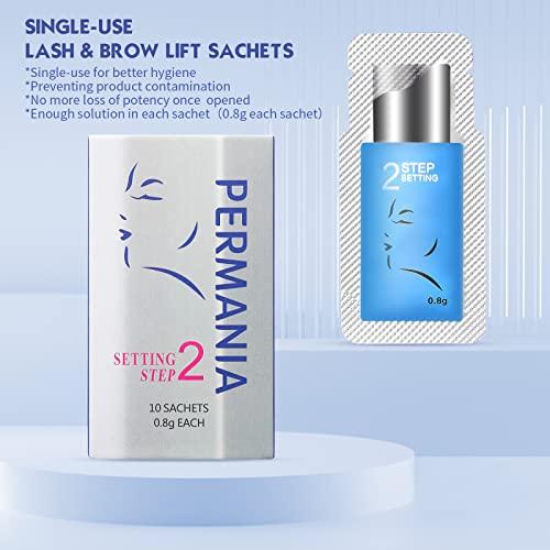 PERMANIA PERMANIA Lash Lift Kit,Separate Steps Products for Salon or at Home, Steps 10 Sachets of 0.8g/0.03oz Each Prep (STEP#2)