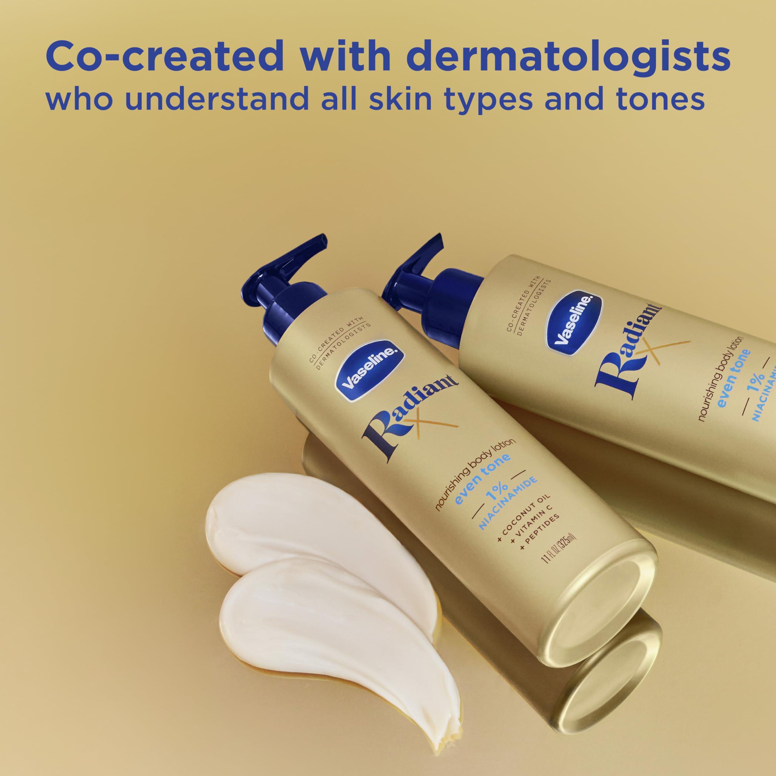 Vaseline Vaseline Radiant X Skin Care Set - Even Tone Nourishing Body Lotion with 1% Niacinamide & Hydrating Body Oil with 1% Lipids + Deep Nourishment Hand Butter with 100% Pure Shea Butter (3 Piece Set)