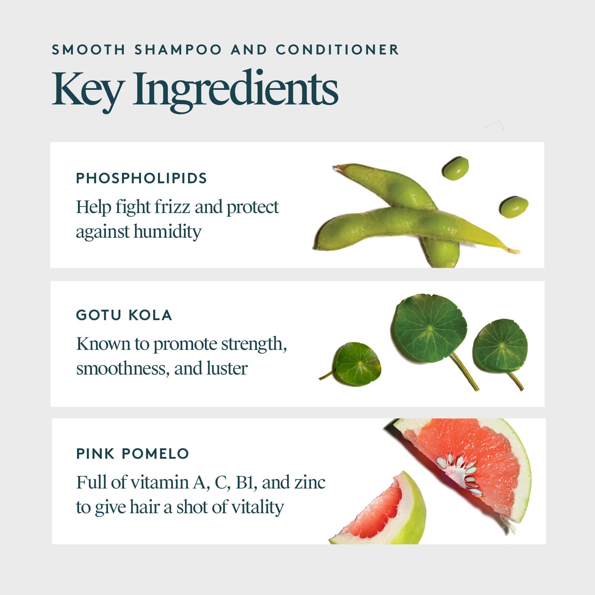 VIRTUE VIRTUE Smooth Sulfate Free Shampoo and Conditioner Set for Frizz Control for Curly Hair, Safe for All Hair Types, Color Safe