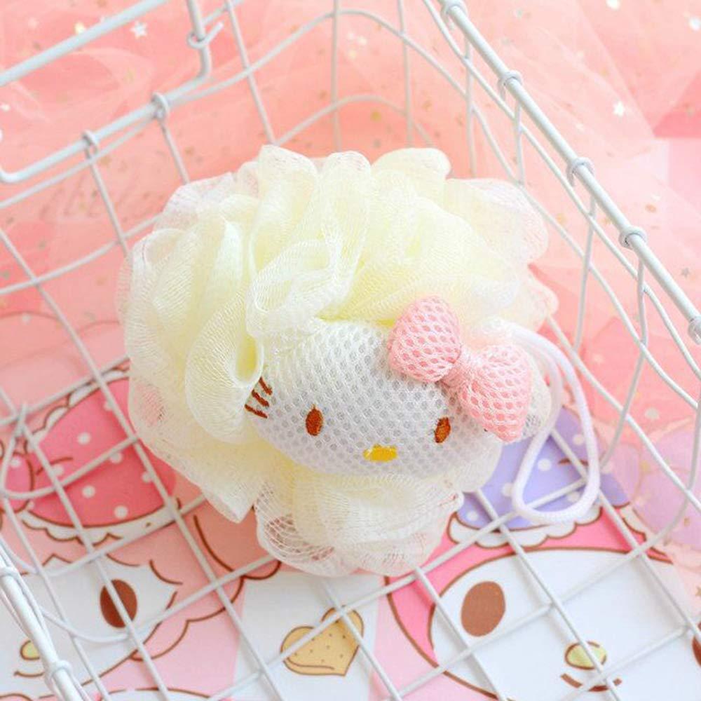 BLUE MONGQI 2 Pack Anime Bath Shower Loofah Sponges Pink Exfoliating Loofah Cute Body Loofah Sponge Womens Cute Shower Loofah Cute Cleaning Sponges Pop Anime Cat Rabbit Cartoon Cleaning Sponges with Hooks Kit