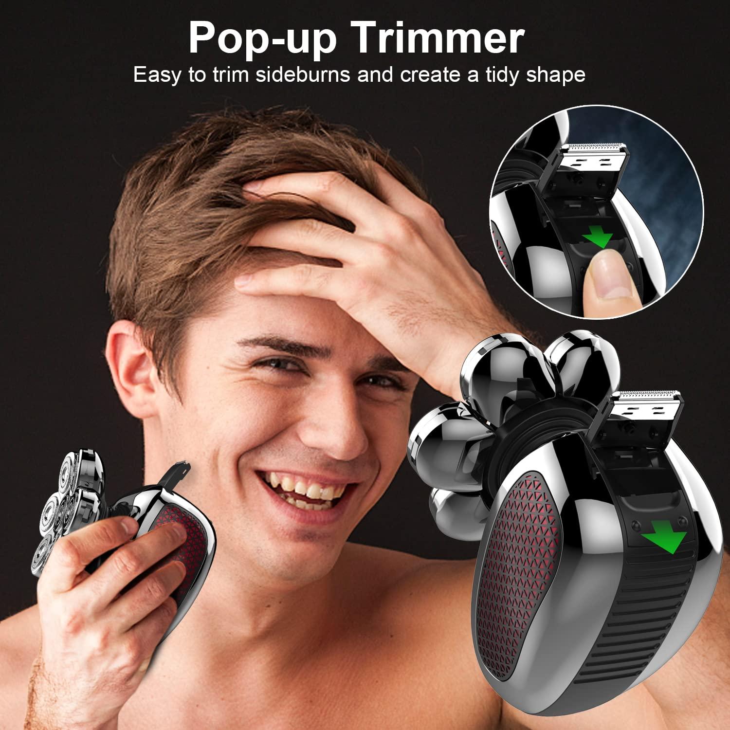 CHLANT Head Shaver for Bald Men 7D, Bald Head Shavers for Men Wet&Dry,CHLANT 5-in-1 Electric Head Shaver for Men Head Razor Cordless Rechargeable Waterproof, Electric Razor for Men Rotary Shaver Grooming Kit