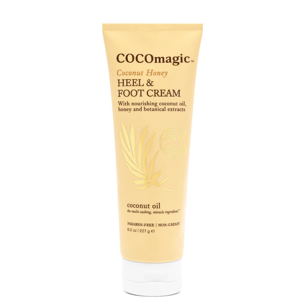 Cocomagic Cocomagic Coconut Honey Heel & Foot Cream - w/Coconut Oil, Honey, & Botanical Extracts | Moisturize Dry, Cracked Feet | Softens & Smooths | Non Greasy | Made in USA, Cruelty & Paraben Free (8 Oz)