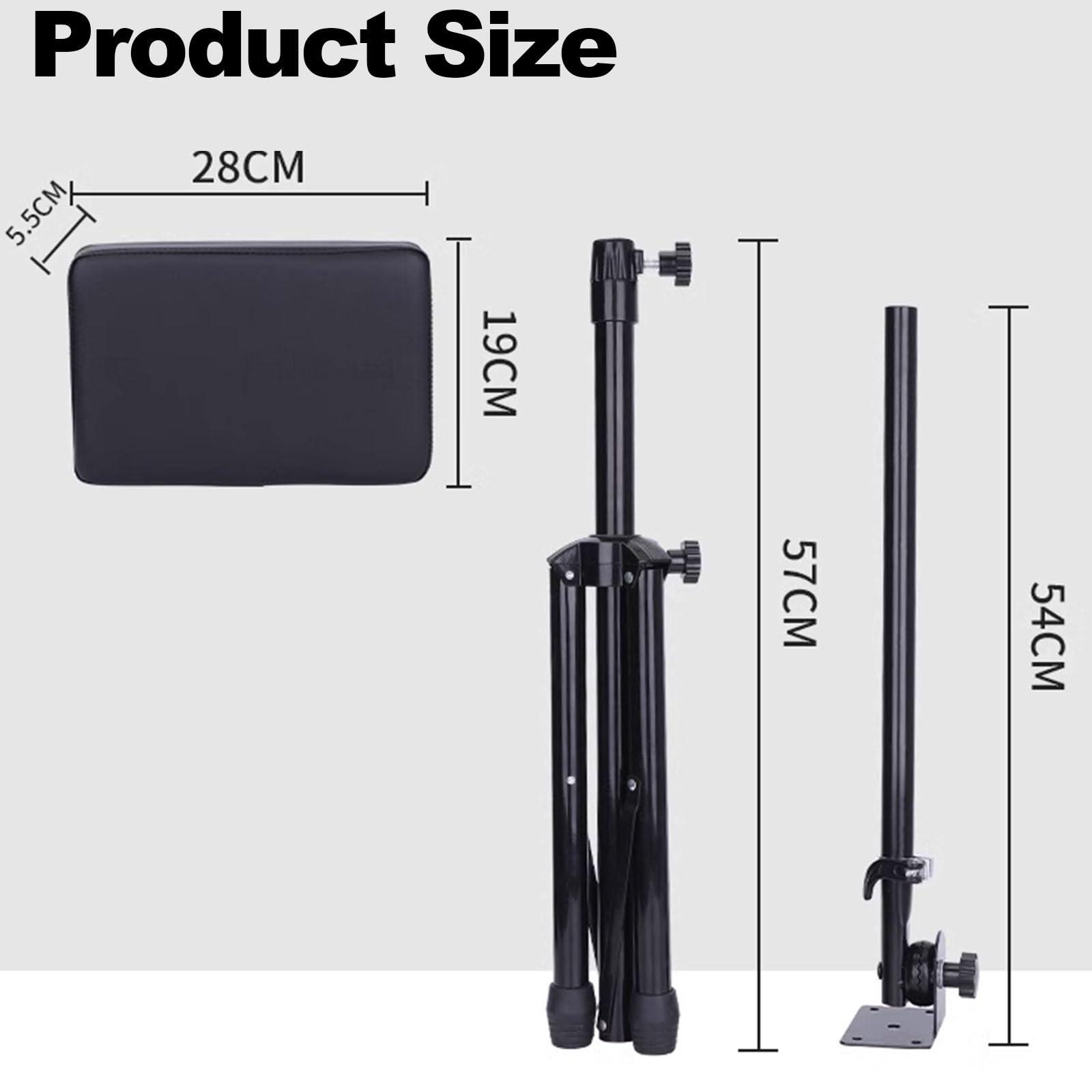 Generic Tattoo Arm Rest Stand Wheels Stainless Steel and Leather Tattoo Hand Holder, Adjustable Tattoo Armrests, with Soft Sponge Pad Portable Tattoo Studio Equipment