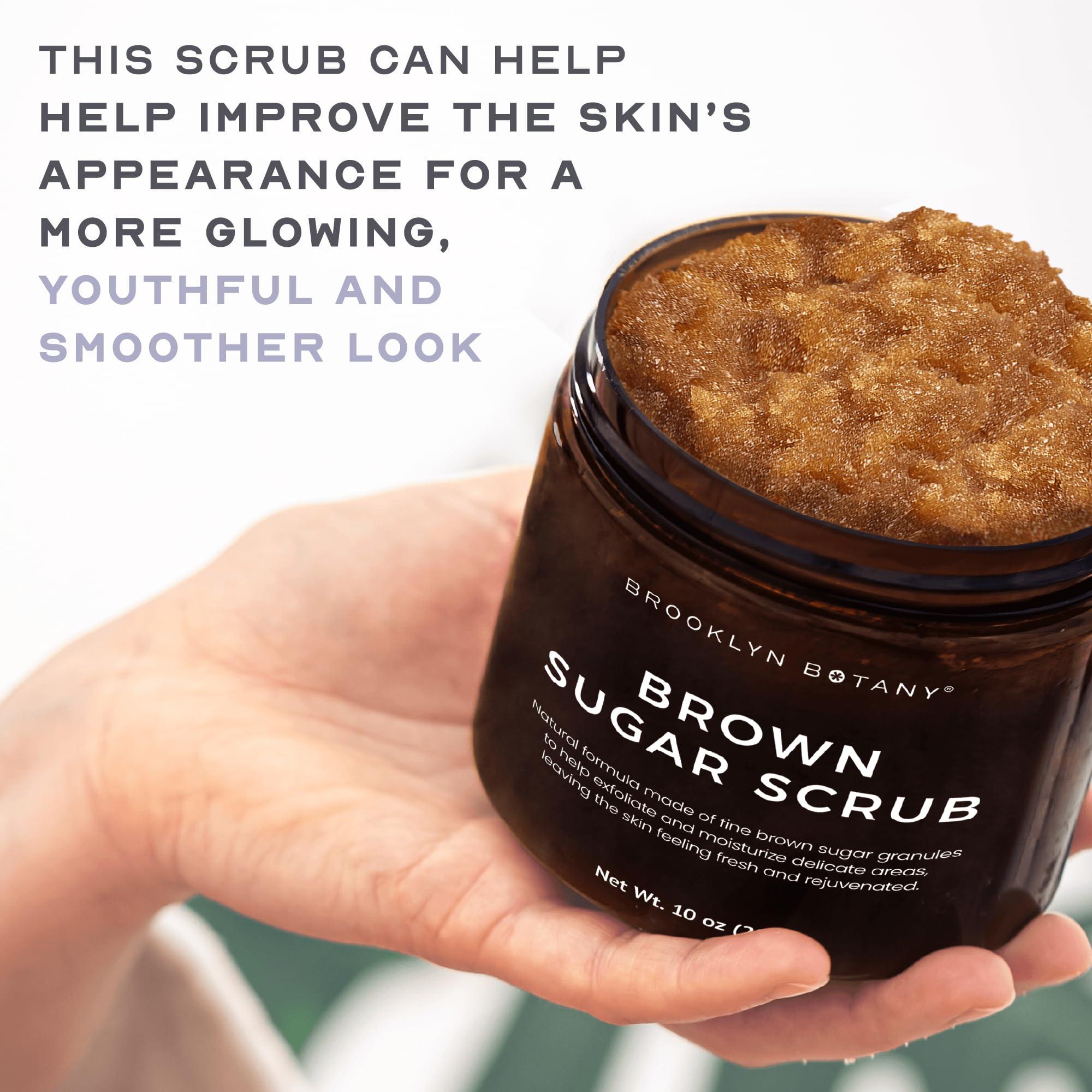Brooklyn Botany Brooklyn Botany Brown Sugar Body Scrub - Moisturizing and Exfoliating Body, Face, Hand, Foot Scrub - Fights Acne, Fine Lines & Wrinkles, Great Gifts For Women & Men - 10 oz