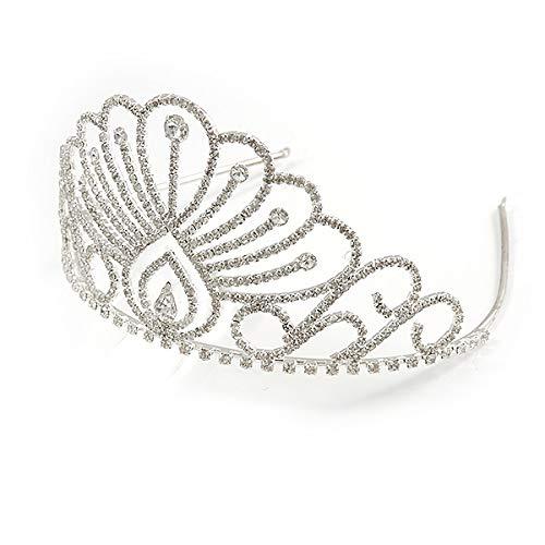 Avalaya Avalaya Statement Bridal/Wedding/Prom Rhodium Plated Austrian Crystal Tiara