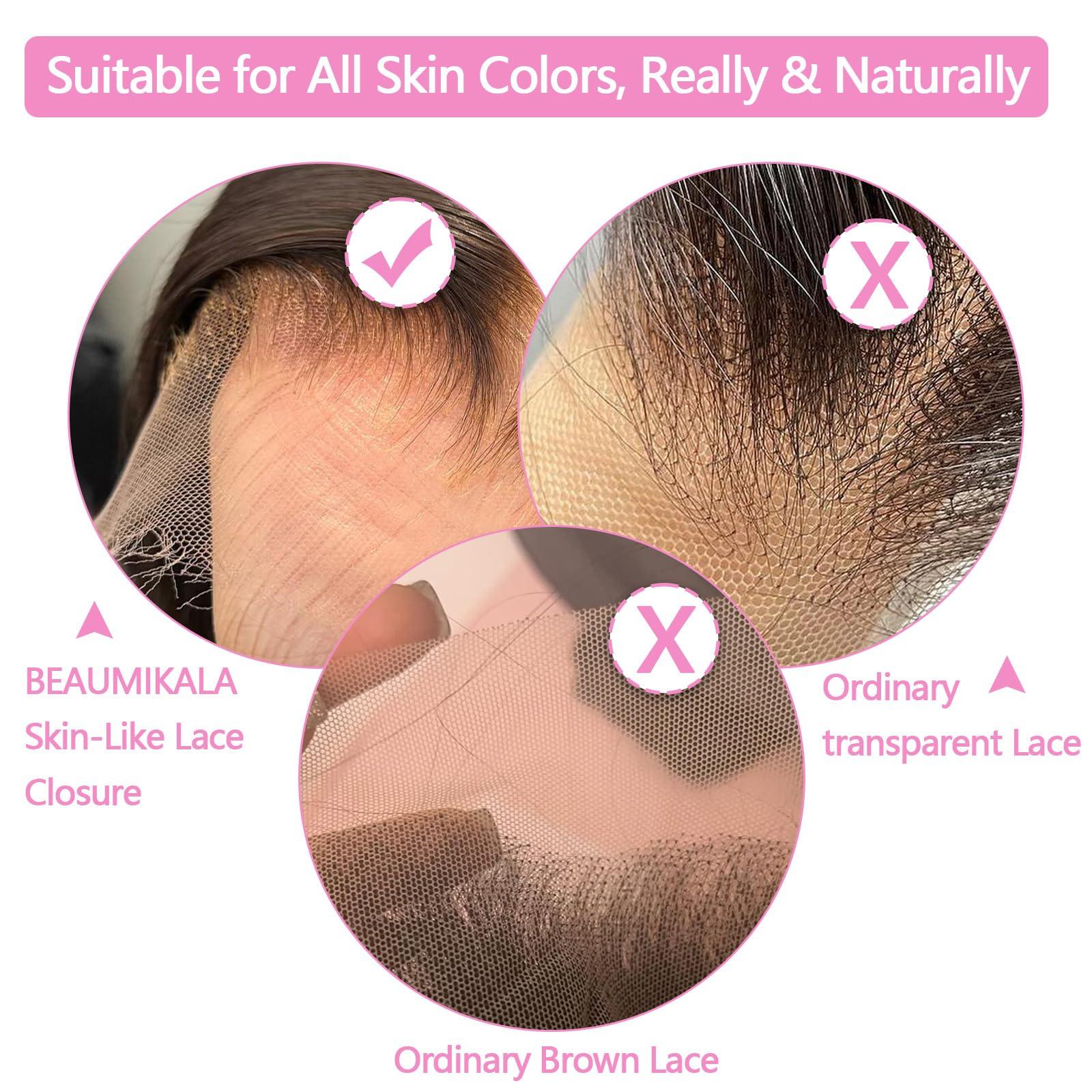 BEAUMIKALA 20 Inch 13x4 HD Lace Closure Only Body Wave 12A Brazilian Skin-Like Closure Human Hair 100% Virgin Remy Hair Frontal HD Lace Pre Plucked With Baby Hair Natural Black