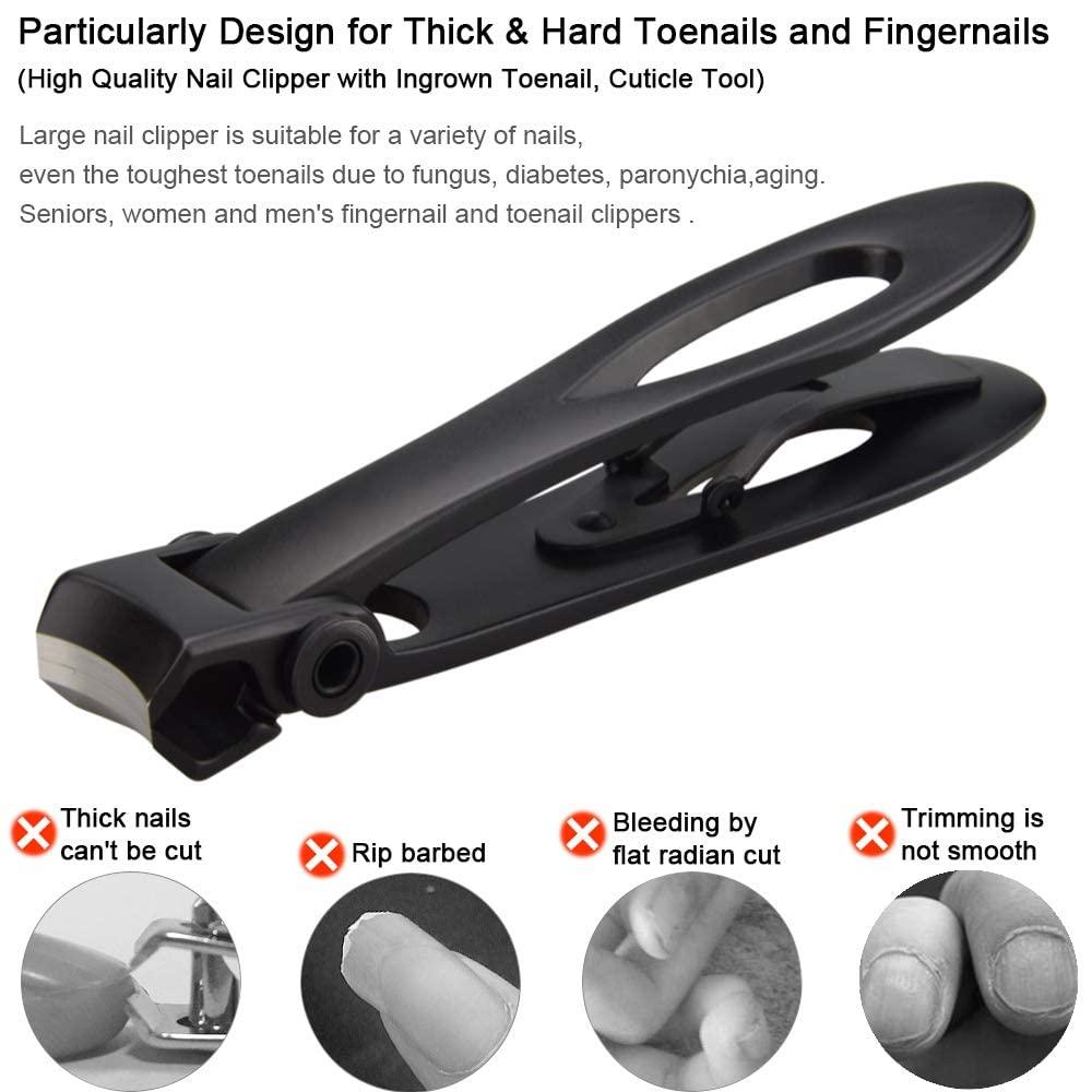 Horsebang Horsebang Set of 5 Fingernail Toenail Clippers for Thick Nails and Tough Toenails and Ingrown Toenails (Set of 5), and Toenail Clippers and Fingernail Clippers for Thick Nails with File (Set of 3)