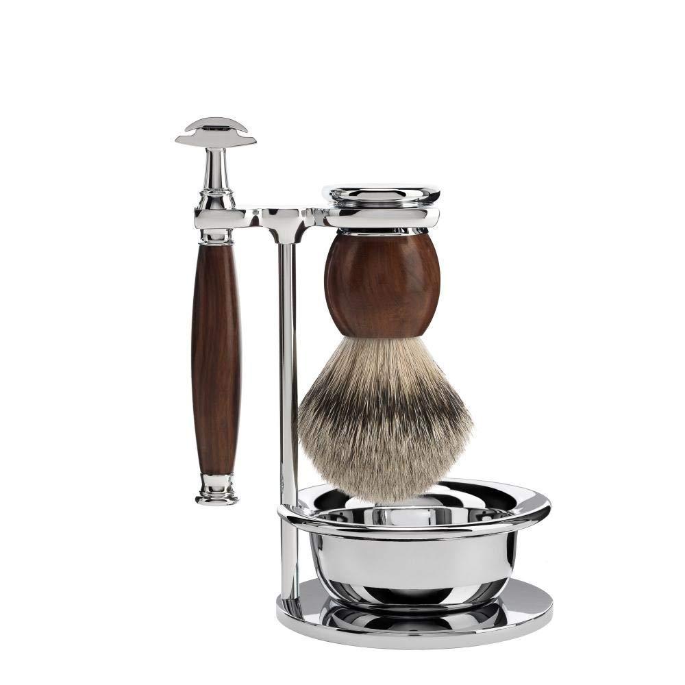 M MÜHLE MÜHLE SOPHIST 4-piece Silvertip Badger Brush Safety Razor Luxury Shaving Set
