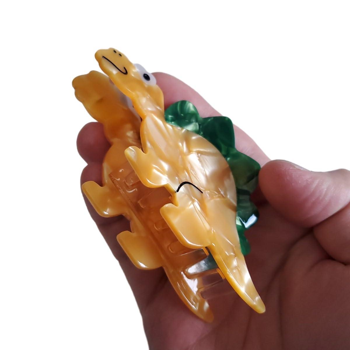 OMG Decor Orange Dinosaur Hair Clip,Acetate Hair Claw,Small Hair Clips for Women,S1