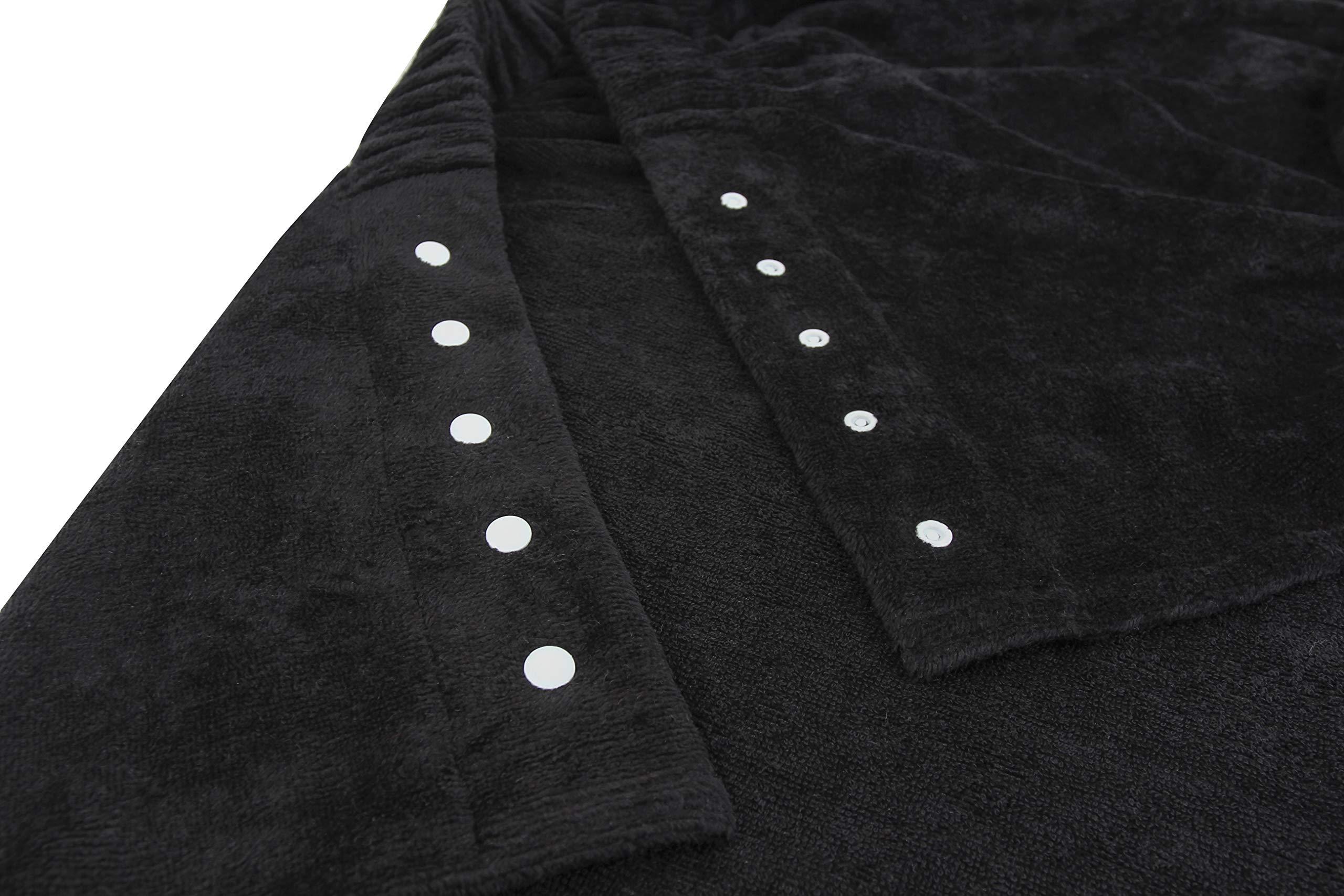 FABBRICA HOME FABBRICA HOME Super Absorbent Quick Dry Spa Bath Wrap Shower Skirt and Hair Drying Turban - 2pc Set (One-Size, Black)