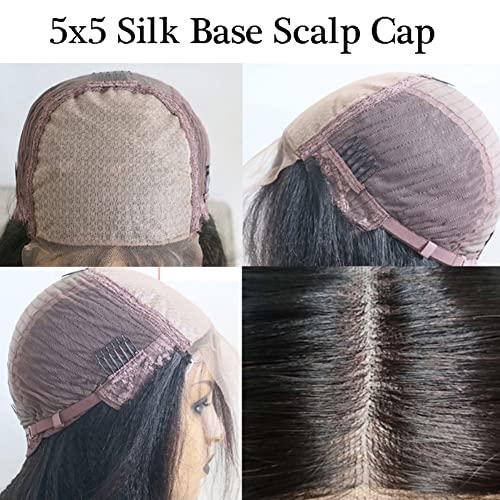 Ruma Hair Full 13x4 HD Transparent Lace Frontal Wig Loose Wave Silk Top Lace Closure Human Hair Wigs For Women Preplucked Brazilian Hair Wig Baby Hair (14inch, 4x4 Lace Closure Wig)