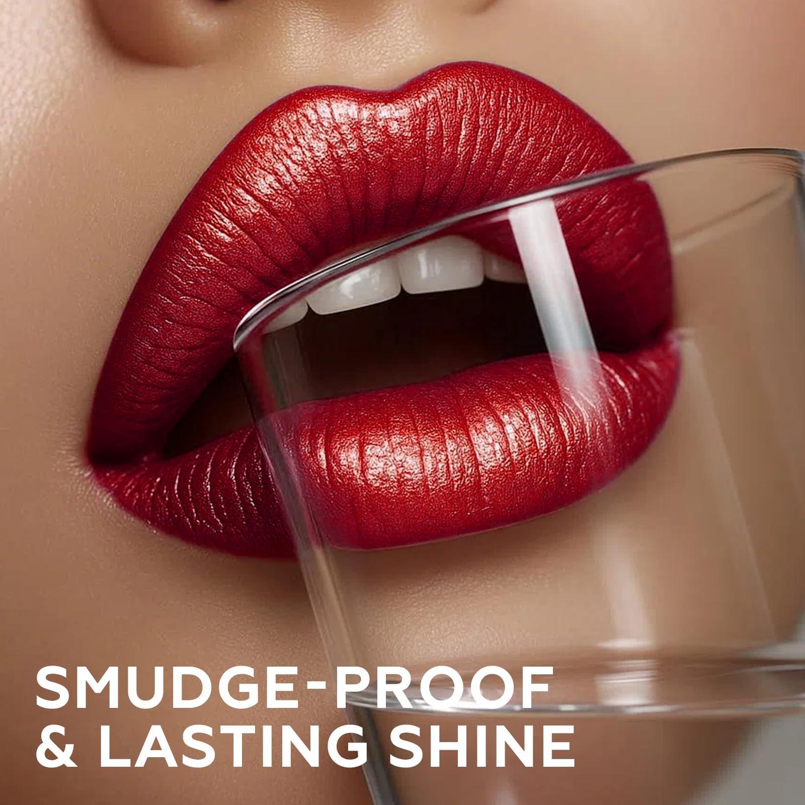 FOCALLURE FOCALLURE Metallic Liquid Lipstick,Non Stick Cup Lip Gloss,High Impact Lip Color with Transfer-proof Wear,Long Lasting & Waterproof Lipstick Makeup for Women,YoungLust