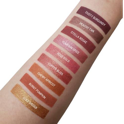 Aromi Aromi Copper Metallic Liquid Lipstick, Rosy Bronze Lip Color with Glittery Finish, Long-lasting Makeup, Vegan and Cruelty-free, Handmade (Copper Bliss)
