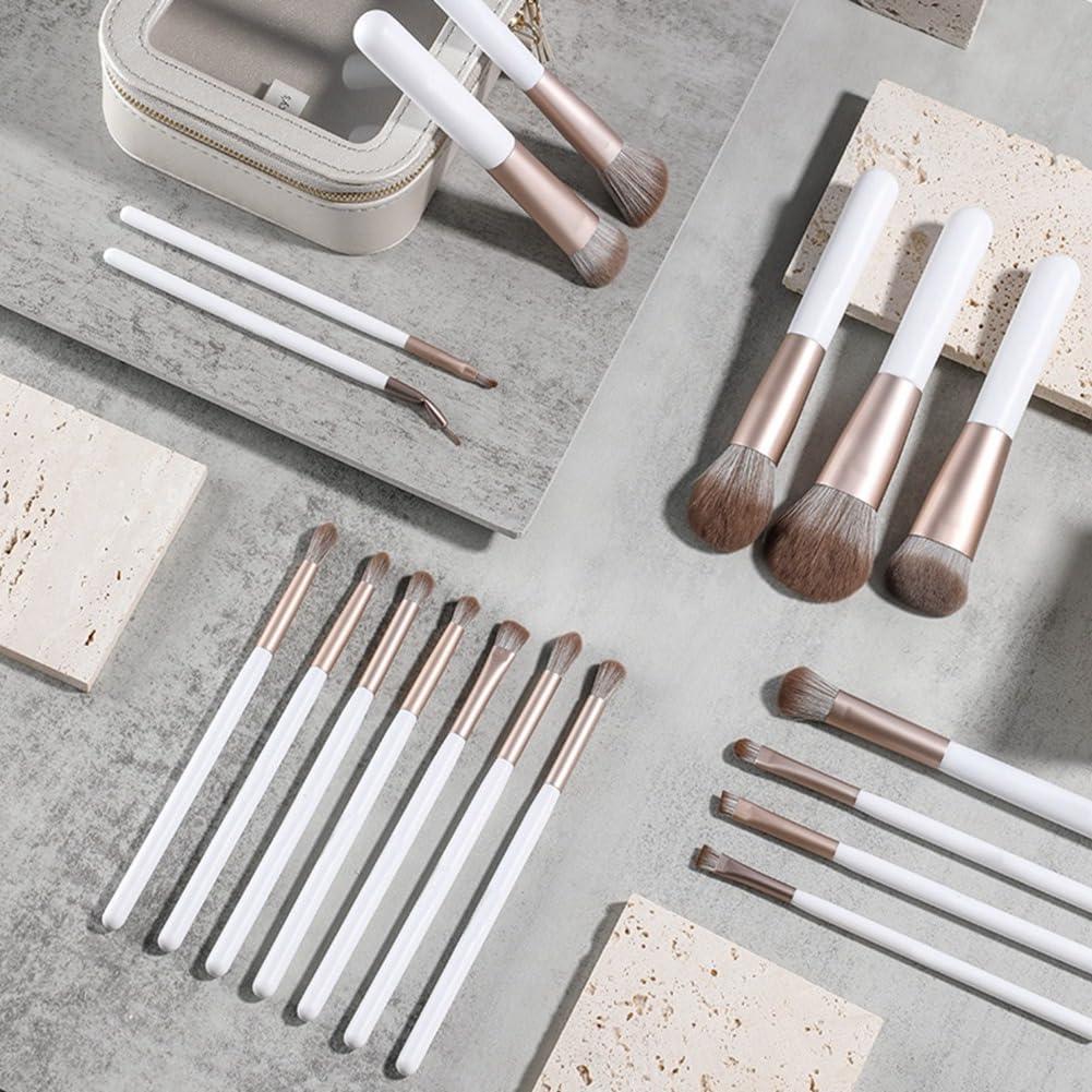 Skipdr 18Pcs makeup brush set pearlescent white makeup tools high-end super soft bristle quick-drying makeup brush eye shadow brush set