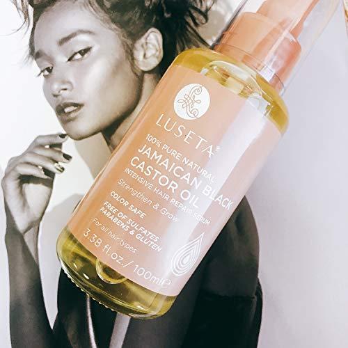 L LUSETA Luseta 100% Pure Natural Jamaican Black Castor Oil Hair Oil, Moisturizing & Healing, For Hair Growth 3.38oz