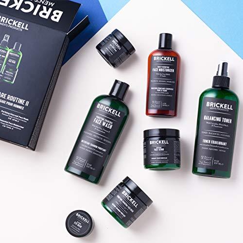 Brickell Men's Products Brickell Men's Daily Elite Face Care Routine II, Toner, Charcoal Facial Wash, Face Scrub, Anti-Aging Night Cream, Eye Cream, Charcoal Mask and Moisturizer, Natural and Organic, Scented
