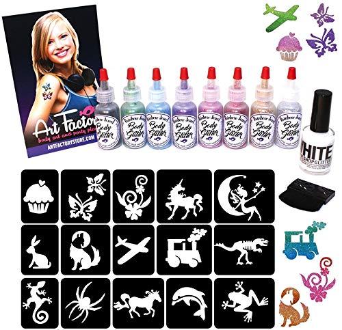 Ybody Glitter Tattoos Celebration glitter tattoos kit 60 Tattoos - Water Proof DIY!