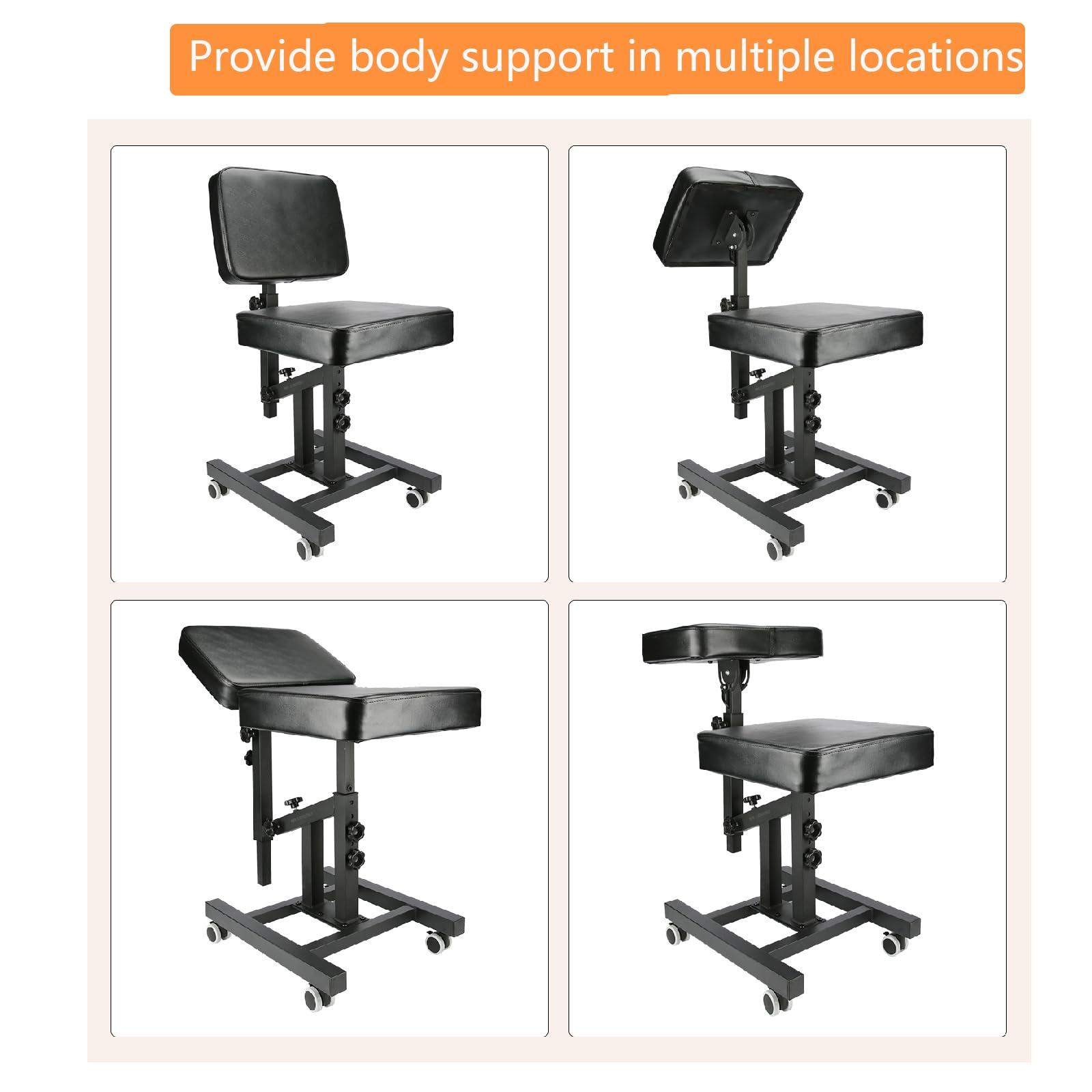 Hombtce Hombtce Upgrade Multifunctional Tattoo Chair with Wheels, Tattoo Arm Rest, Tattoo Artist Chair, Big arm, Forearm, Back Tattoo, Daily seats, Upgrade leatherExtend the base, One Click Fixed Pad