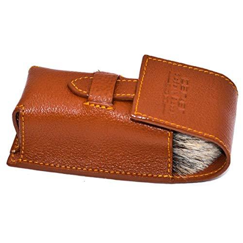 Parker Safety Razor Parker Genuine Leather Travel Shave Brush Case (Saddle Brown)