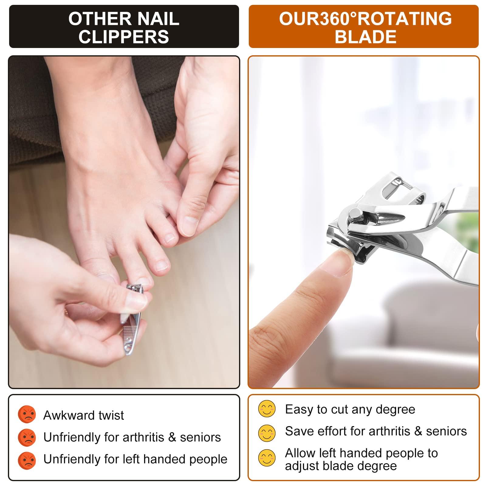 Velkomin VELKOMIN Long Handle Toenail Clippers, Ultra Sharp and Durable, 3.7inch Large Toenail & Fingernail Clippers, Angled Nail Clippers for Seniors, Men, Women