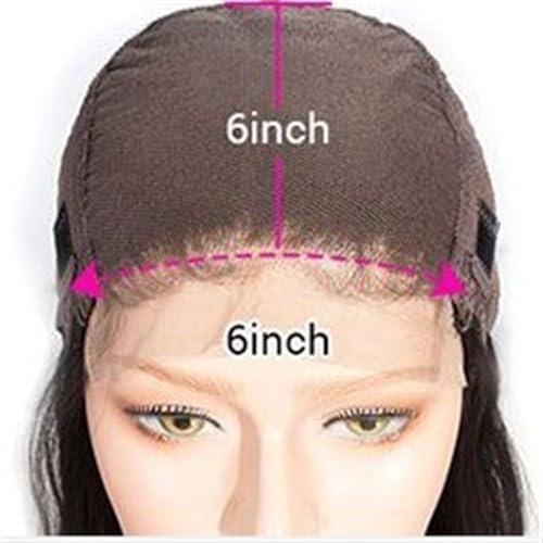 WAOCEO Wigs HD Transparent 6x6 Lace Closure Wig Pre-plucked Straight Peruvian Human Hair Wig 14-40 Inch Remy Hair Straight Lace Closure Wigs for Women for Daily Party (Color : 6X6 closure wig 180 density,
