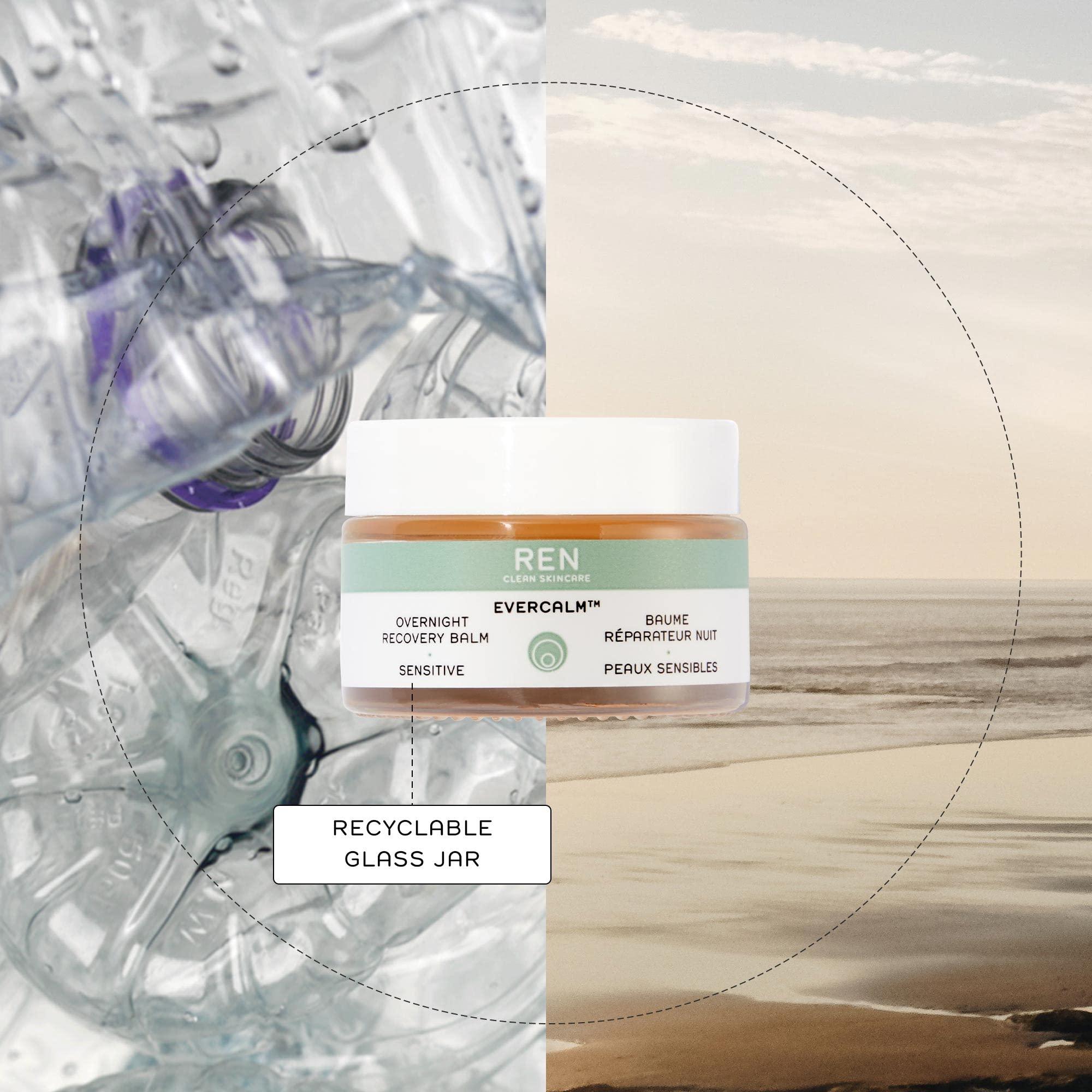 REN Clean Skincare REN Clean Skincare Nighttime Facial Moisturizer - Evercalm Overnight Recovery Balm for Face and Body Provides Skin Barrier Protection to Repair Rosacea, Redness and Irritation for Sensitive Skin