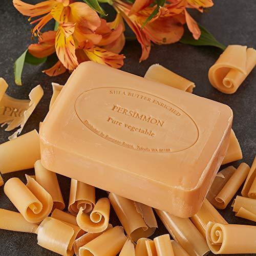 Pre de Provence Pre de Provence Artisanal Soap Bar, Enriched with Organic Shea Butter, Natural French Skincare, Quad Milled for Rich Smooth Lather, Persimmon, 8.8 Ounce