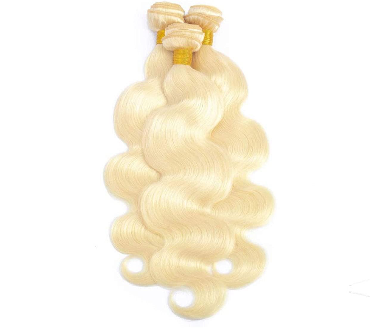 muaowig Muaowig #613 Body Wave Human Hair Bundles Blonde Hair Extensions 1 Bundle Hair Weaves For Women Honey Blonde Real Unprocessed Virgin Hair Bundles 12 Inch