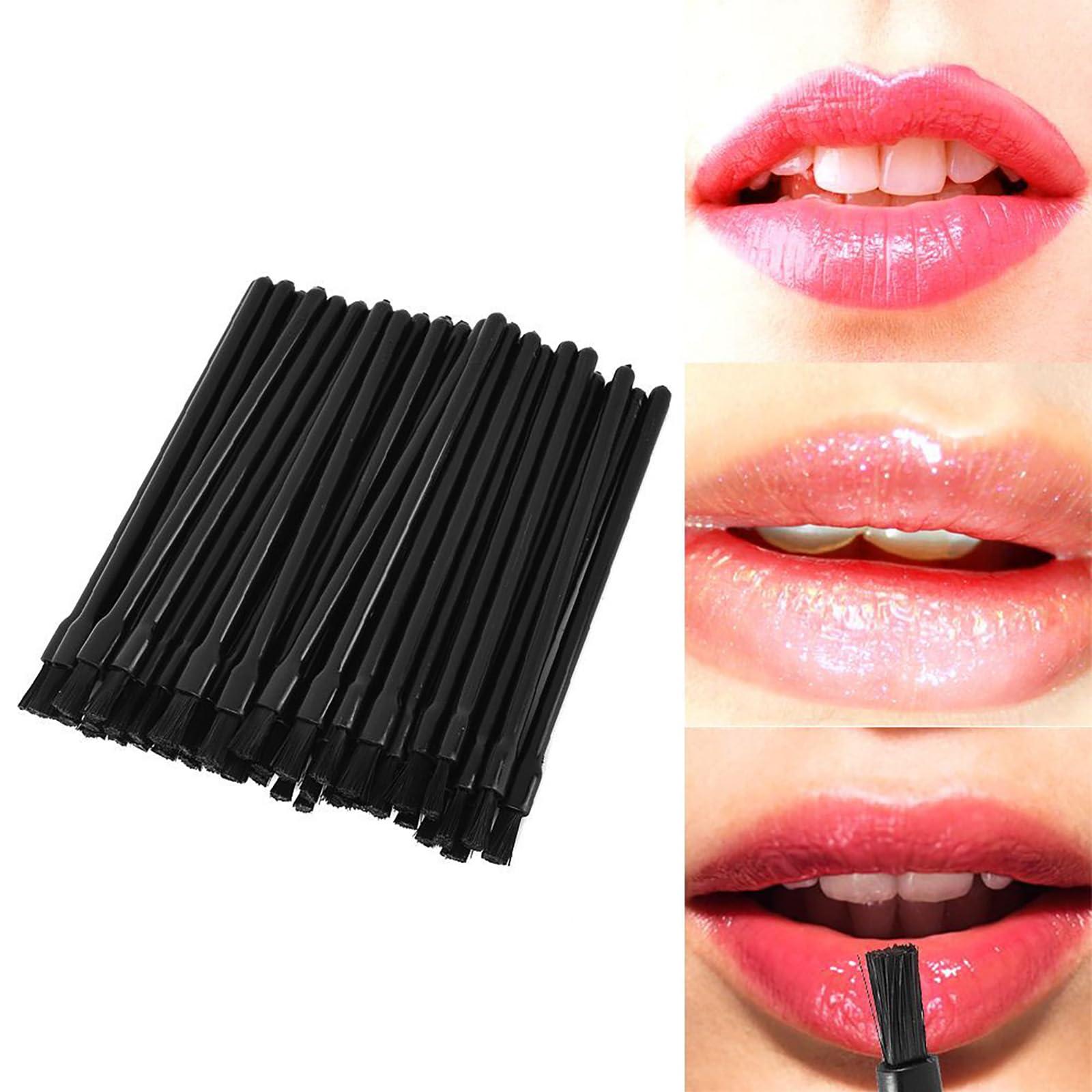 BFLCTTBD 100 Pcs Lip Brushes Disposable Lip Applicators Lipstick Lip Gloss Wand Multi-Functional Makeup Brush Tool For Nail Polish Cosmetic