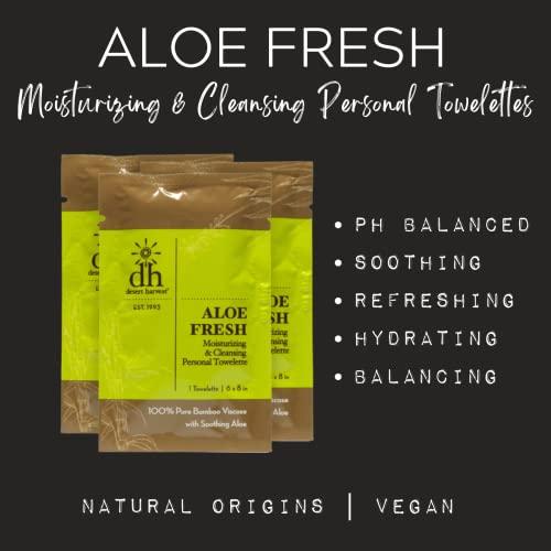 Aloe Fresh Moisturizing & Personal Towelette Desert Harvest Aloe Fresh Moisturizing & Cleansing Personal Towelettes, Refreshing Feminine Wipes, pH balanced, 36 Pack