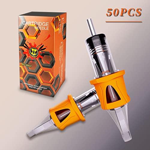 BIGWASP BIGWASP Energy Tattoo Cartridge Needles 50pcs Assorted Finger Ledge Tattoo Needle Round Magnum 0.35mm Mixed #12 Standard RM (7RM 9RM 11RM 13RM 15RM) for Tattoo Machine