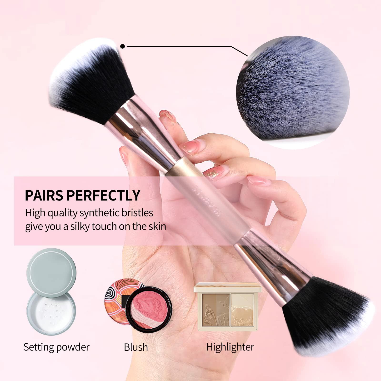 BEASOFEE Contour brushes for makeupDouble Ended Foundation Makeup Brushes for Blending Liquid Powder Concealer Cream Cosmetics Blush Contour Brush