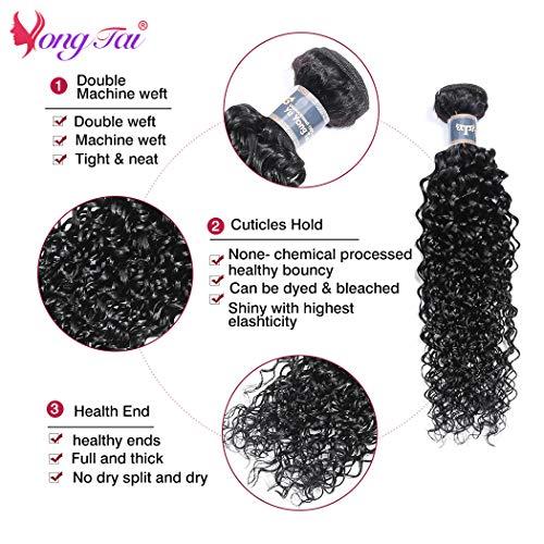 Yuyongtai Brazilian Virgin Curly Weave Hair 3 Bundles (18 20 22 inch, 1 B) 8A 100% Unprocessed Virgin Brazilian Kinky Curly Human Hair Weave Extensions